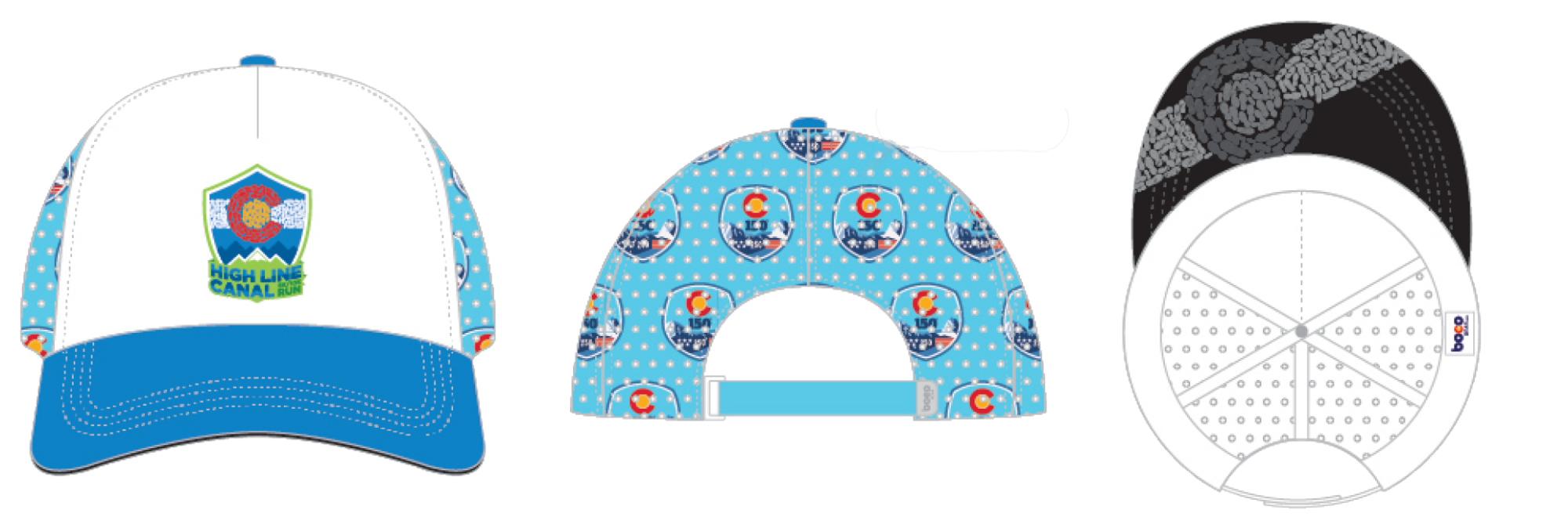 Hat Mockup Blue Mesh with 150/250 Logo 