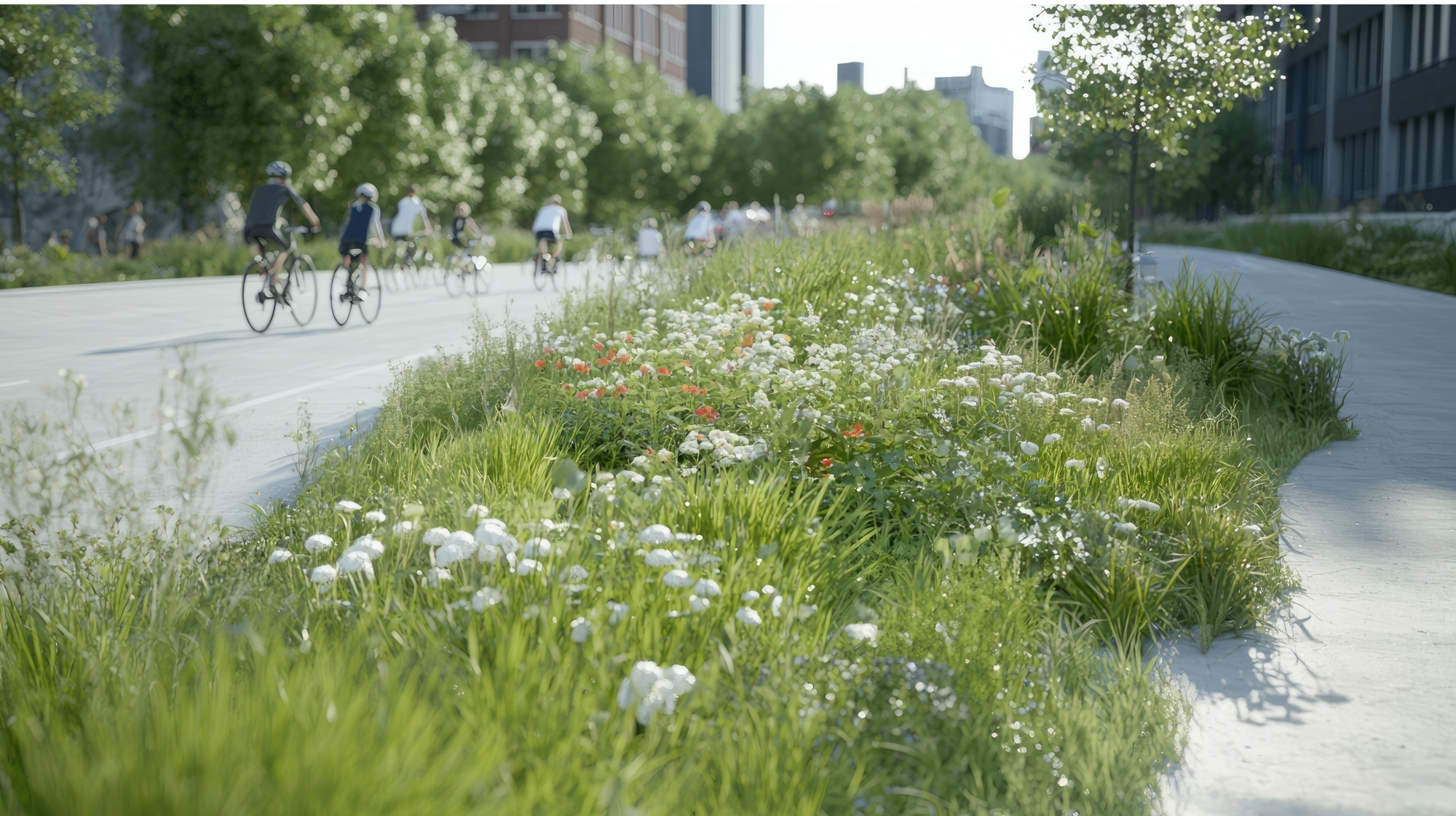greenway with cyclists