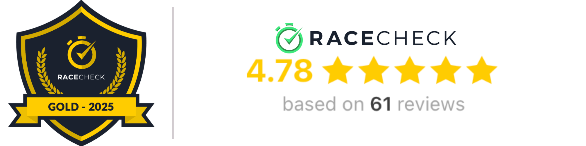 Check out our gold-rated reviews on Racecheck