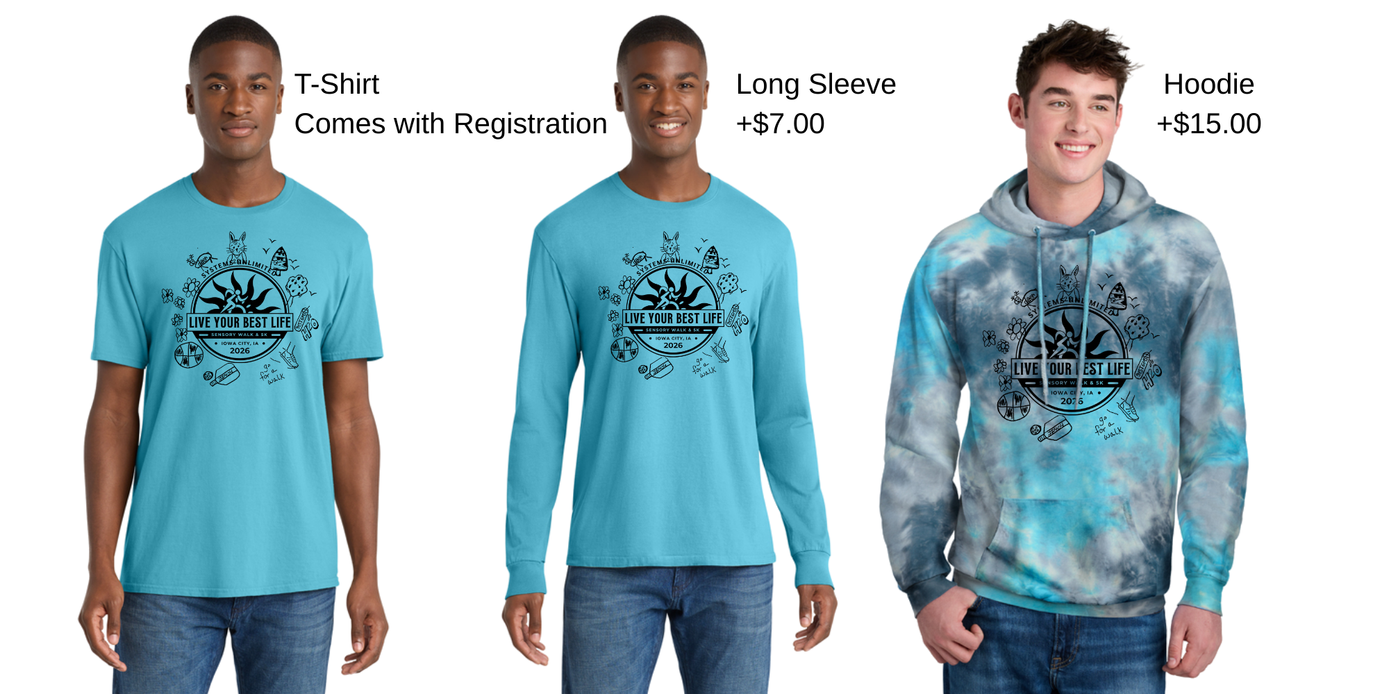 Graphic of the 2026 Sensory Walk & Run Shirts