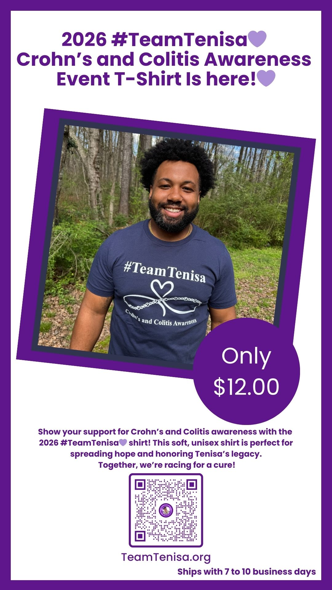 2026 #TeamTenisa Crohn's and Colitis Awareness T-Shirt