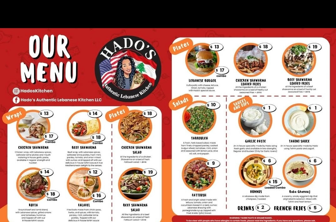 Hado's Menu
