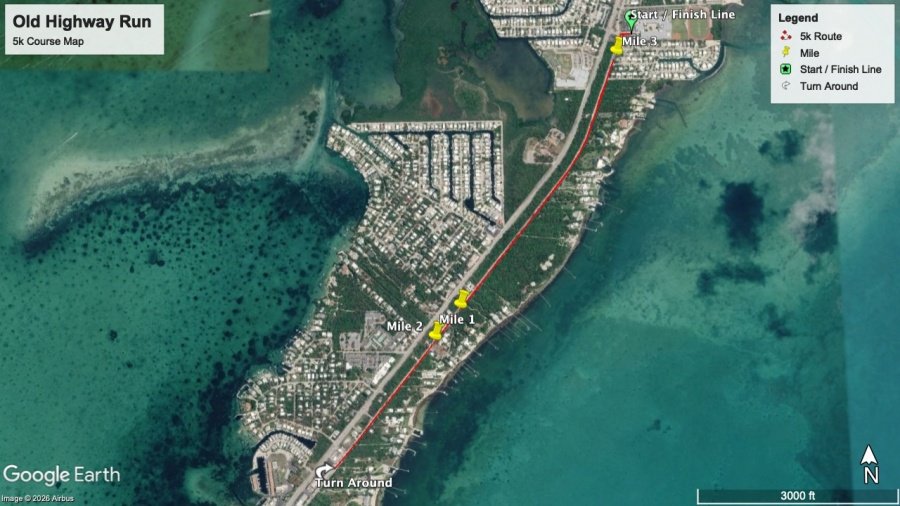 Old Highway Run Course Map