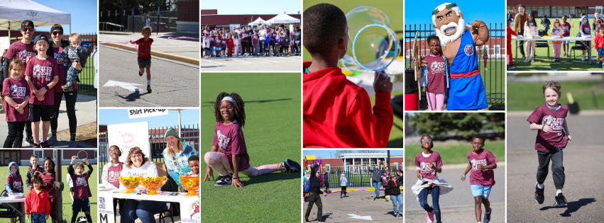 Pictures of scholars enjoying the race