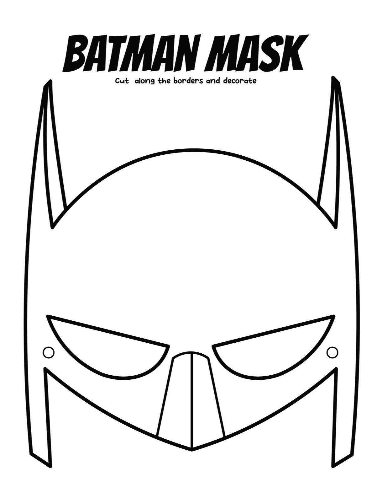 Batman mask template