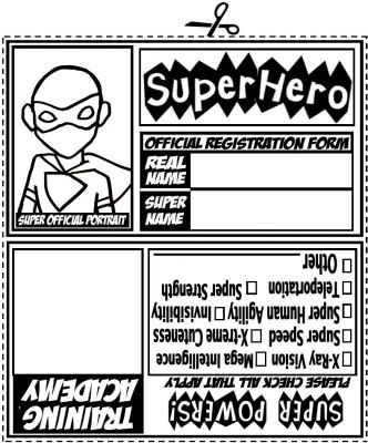 Superhero Name Badget template