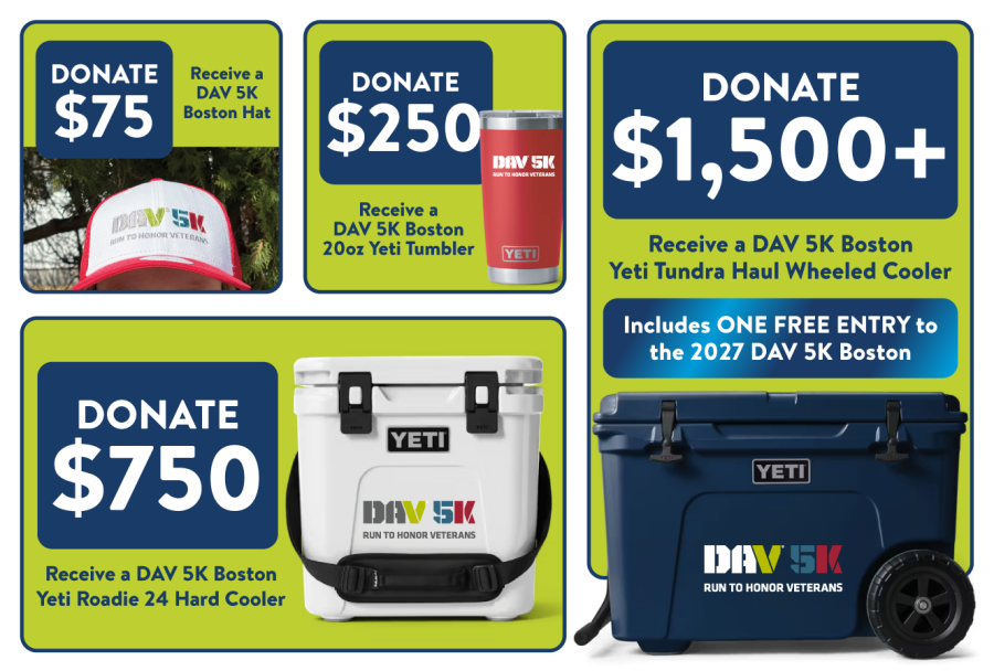 DAV 5K Boston donation incentives