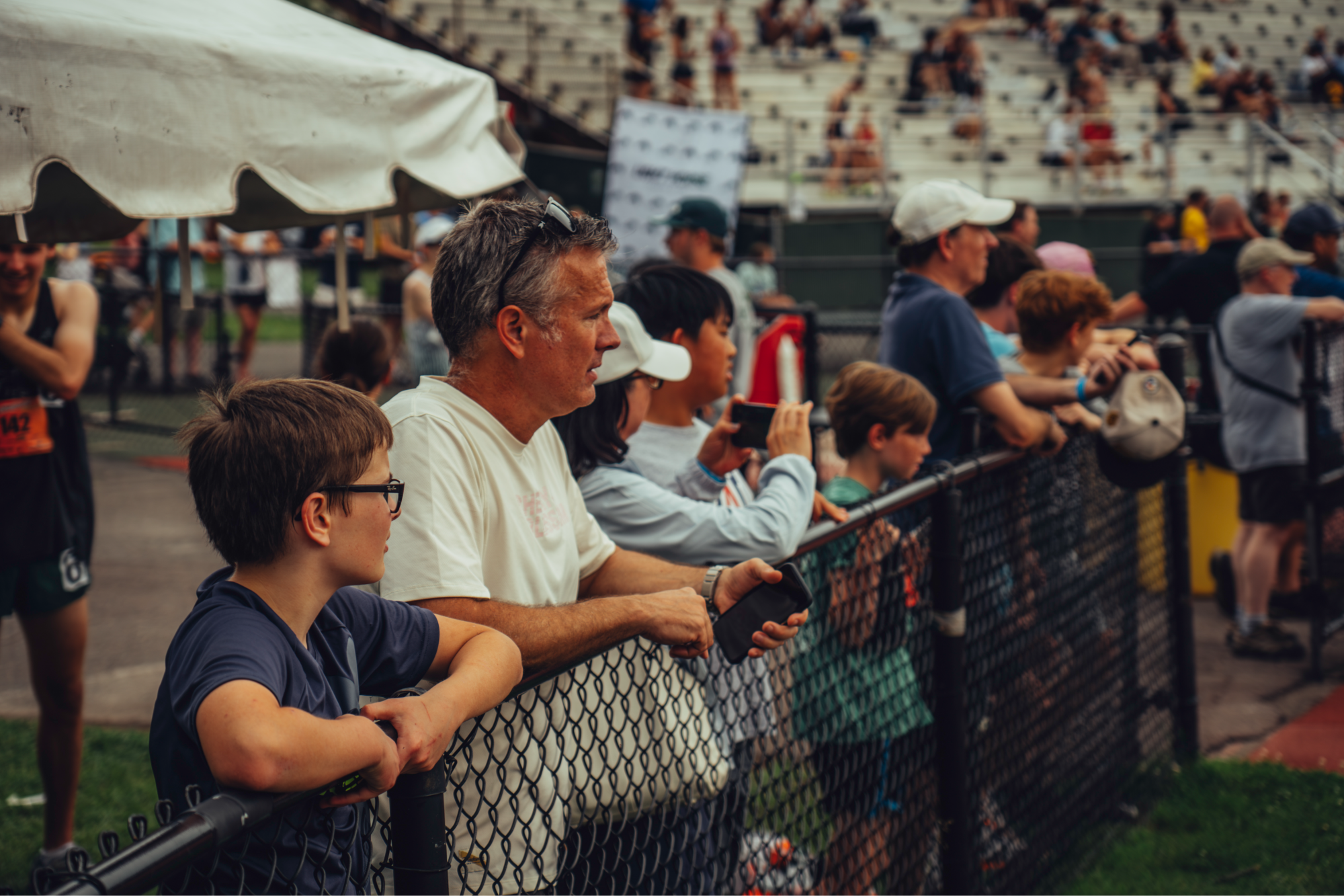 Fans at the Down the Stretch Track Fest at George Mason University in Fairfax University