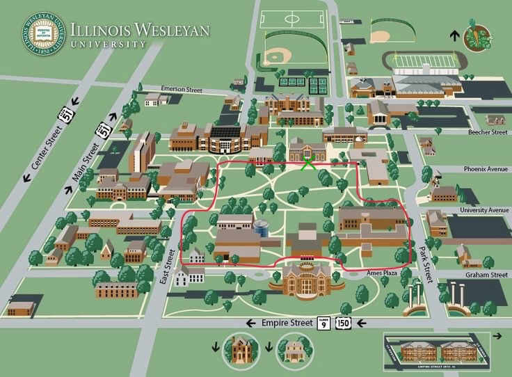 Route of IWU Against Cancer 5K race