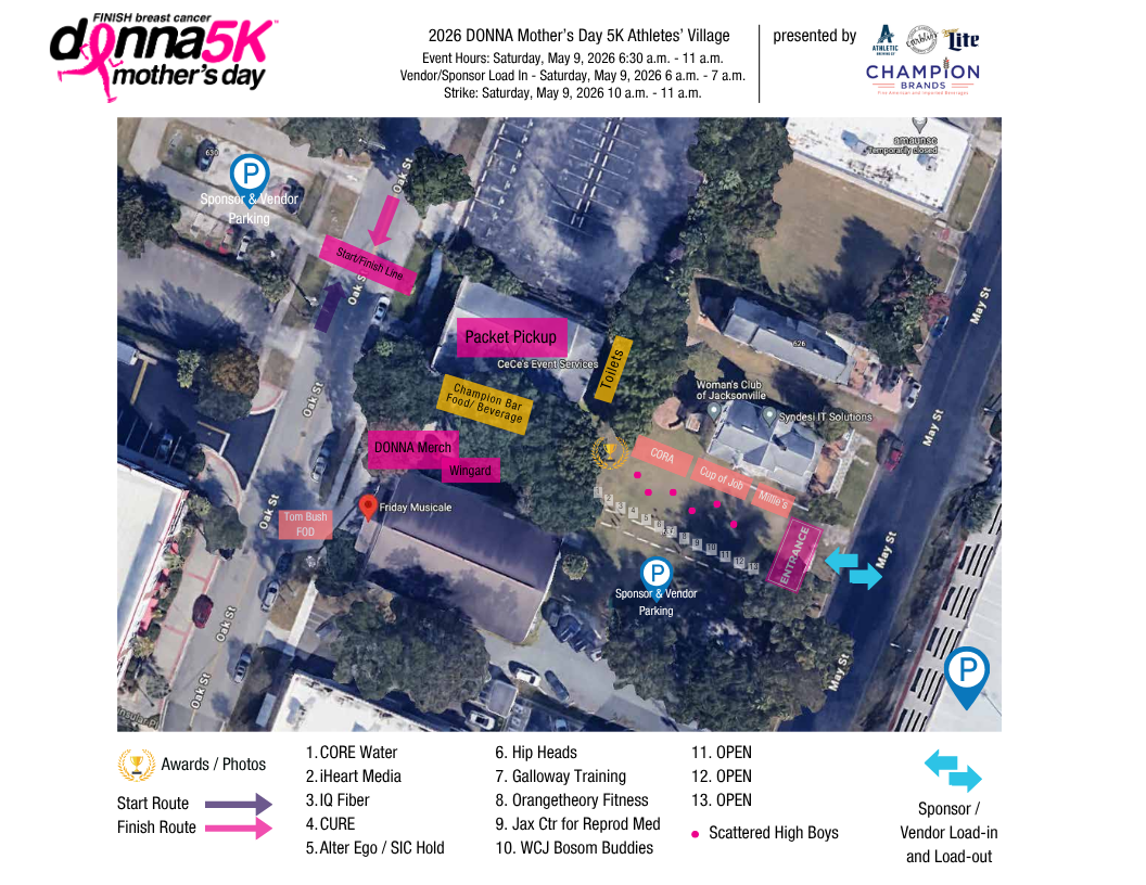 DONNA Mother's Day 5K 2026 Athlete's Village