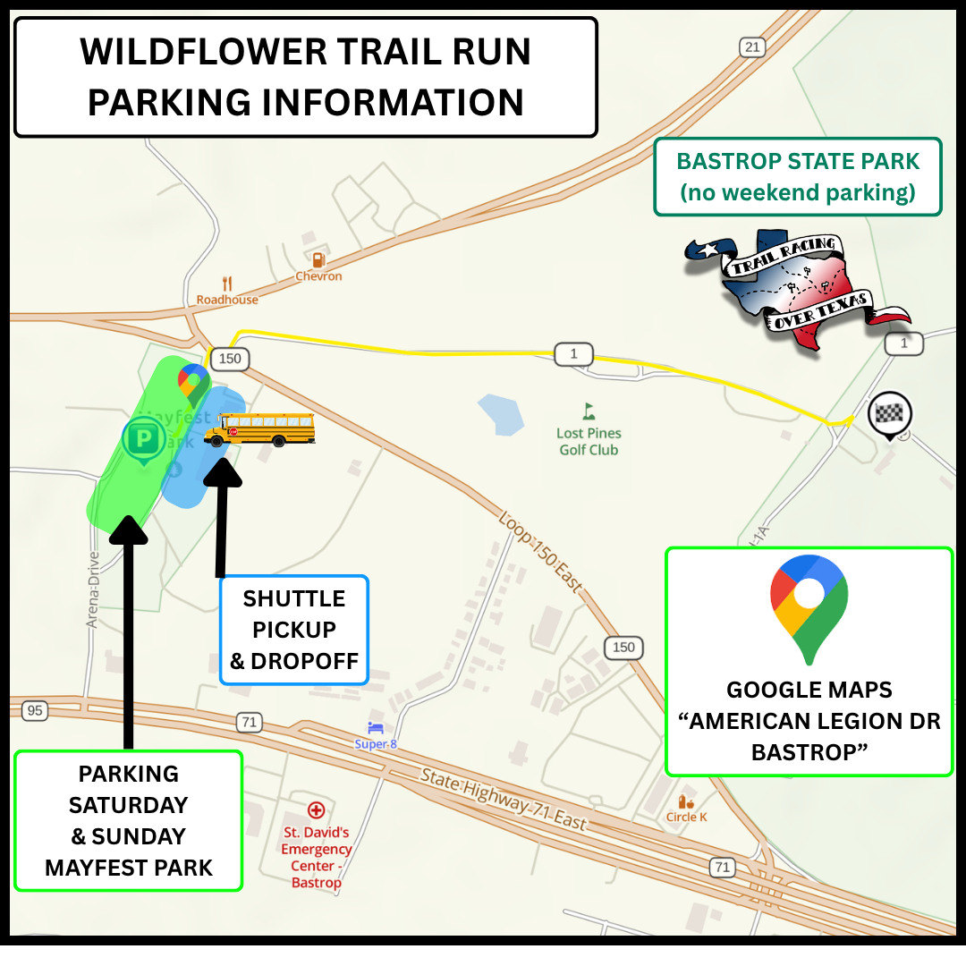 Wildflower Trail Run Parking Mayfest