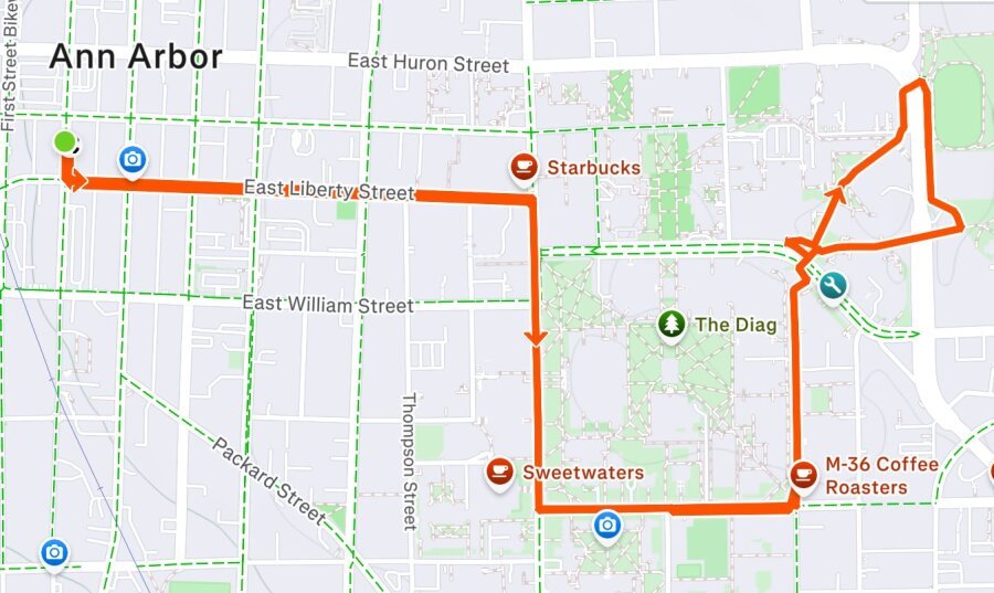 Ann Arbor 5K Course Map