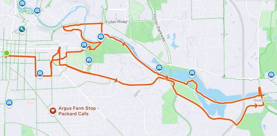 Ann Arbor Marathon Course Map