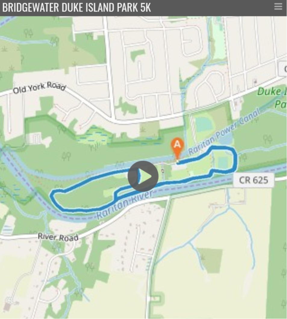 Bridgewater Duke Island Park race map