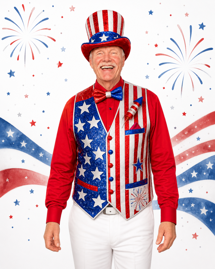 Rod Caborn in his legendary 4th of July attire