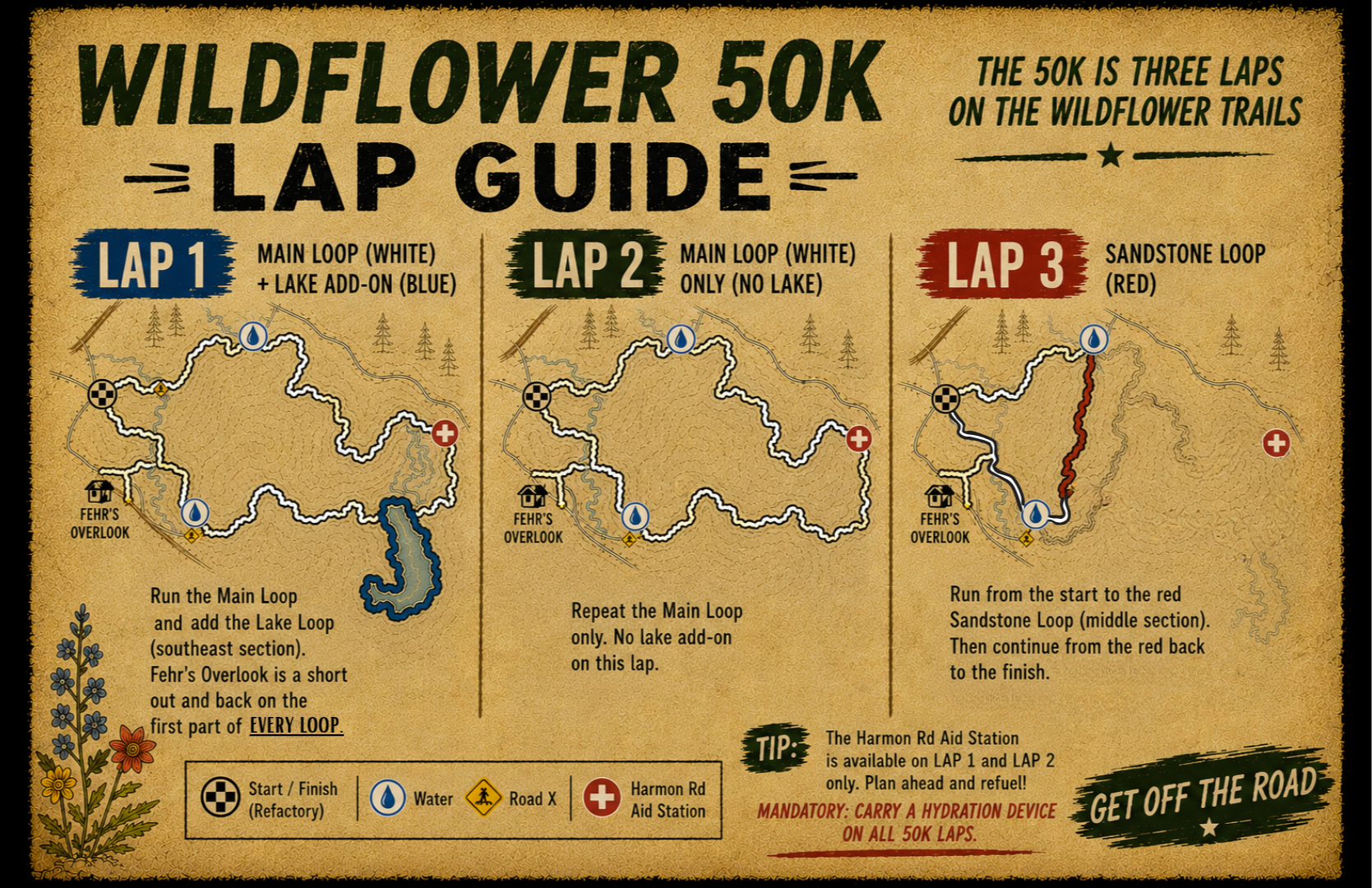 Wildflower 50k Trail Map Course Guide