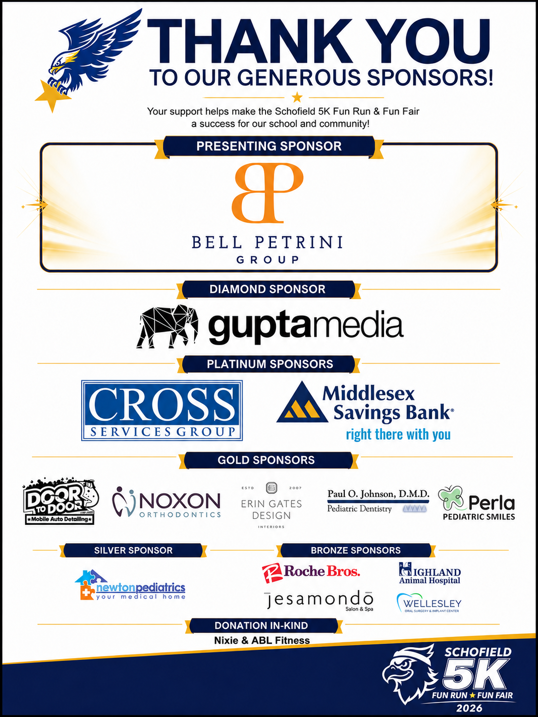 Schofield 5K sponsors