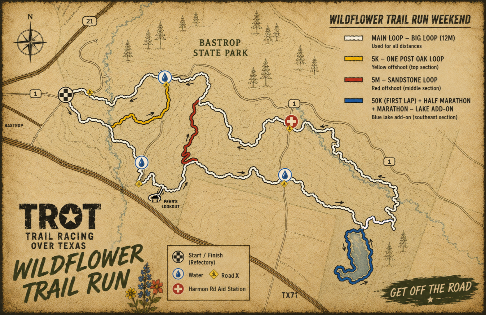 Wilflower Course Map Trail Run TROT