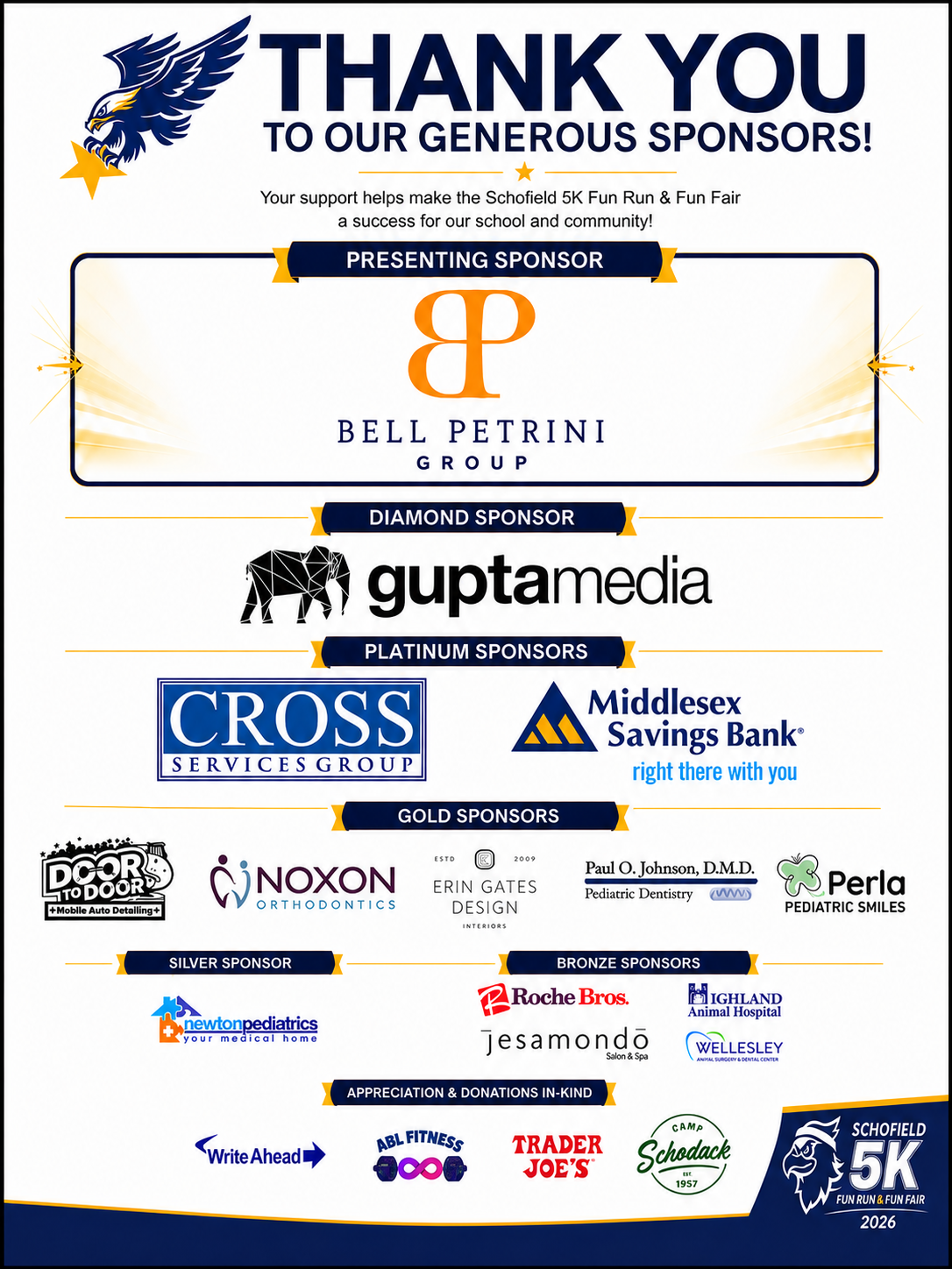 Schofield 5K 2026 Corporate Sponsors
