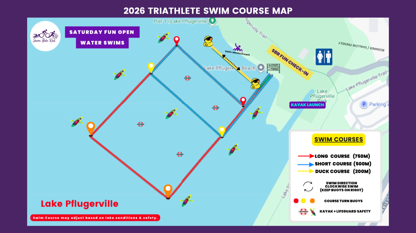 2026 SBR Fun Swims Athlete Course Map  Lake Pflugerville