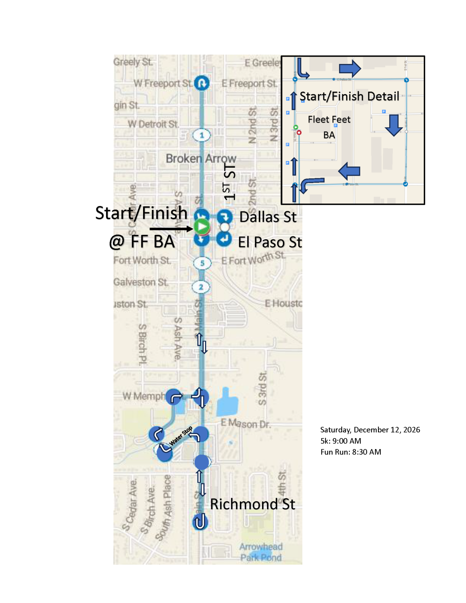 2026 Rudolph Run 5K Course Map