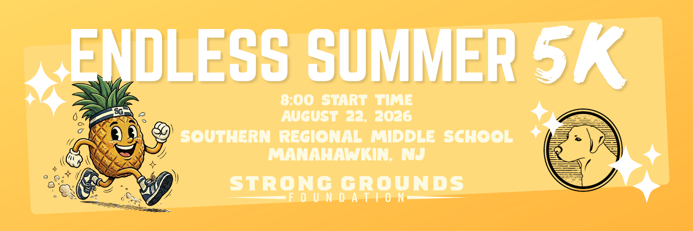 Strong Grounds Endless Summer 5k, 8:00AM, Aug. 22, 2026 at Southern Regional Middle School, Manahawkin, NJ