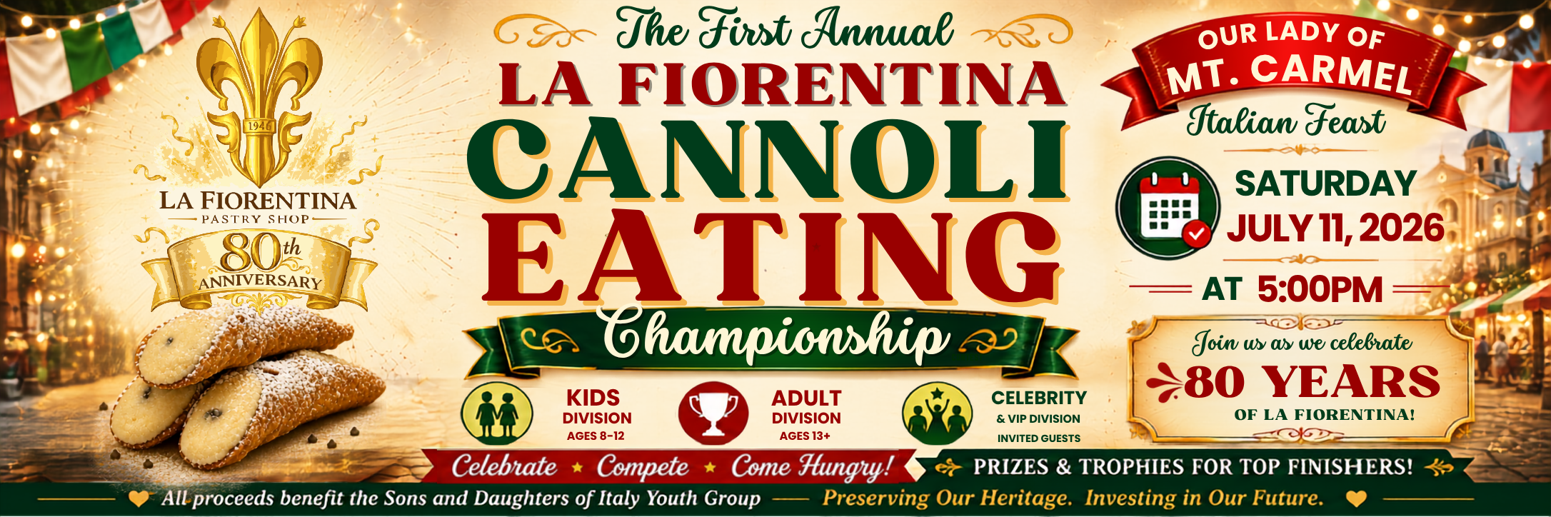 LaFiorentina Cannoli Eating Contest July 11th @ 5:00pm