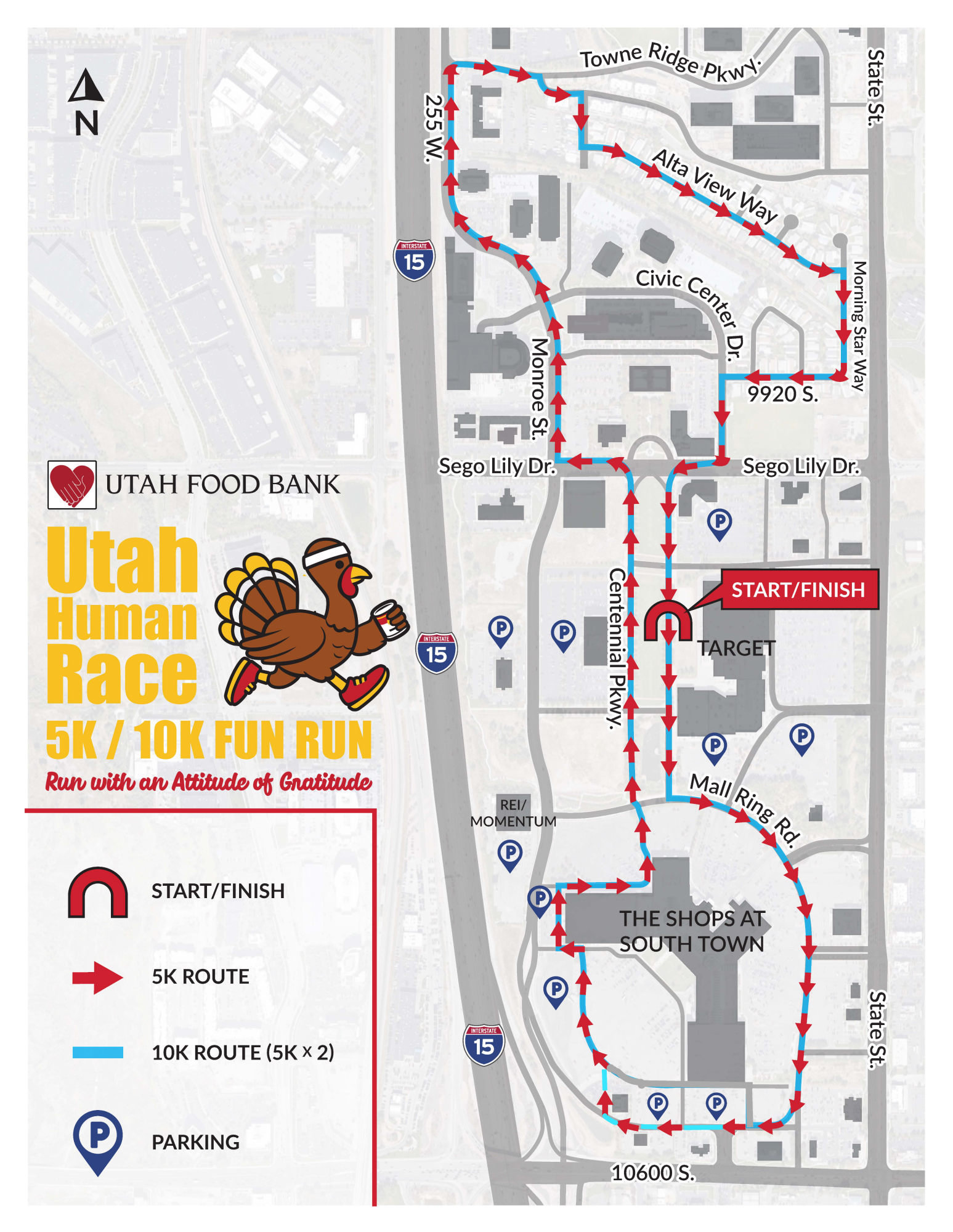 Utah Human Race Route Map