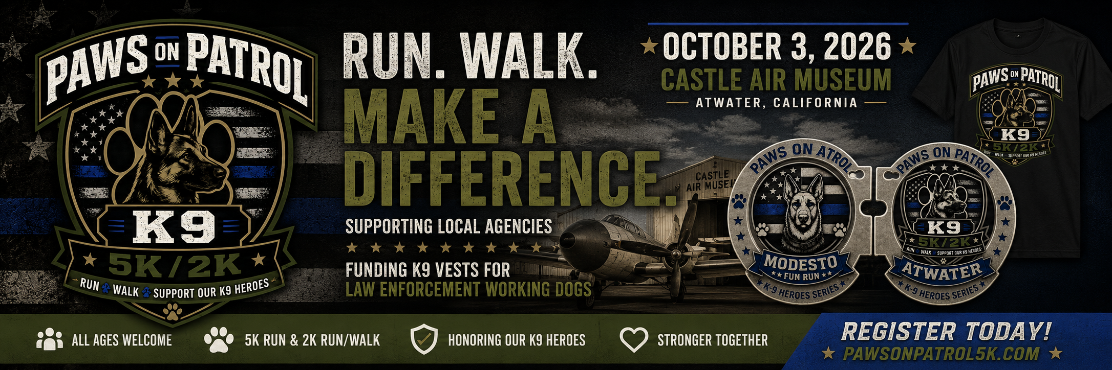 Paws On Patrol 5k!  5k Run, 2k Run, Fun for the whole pack!