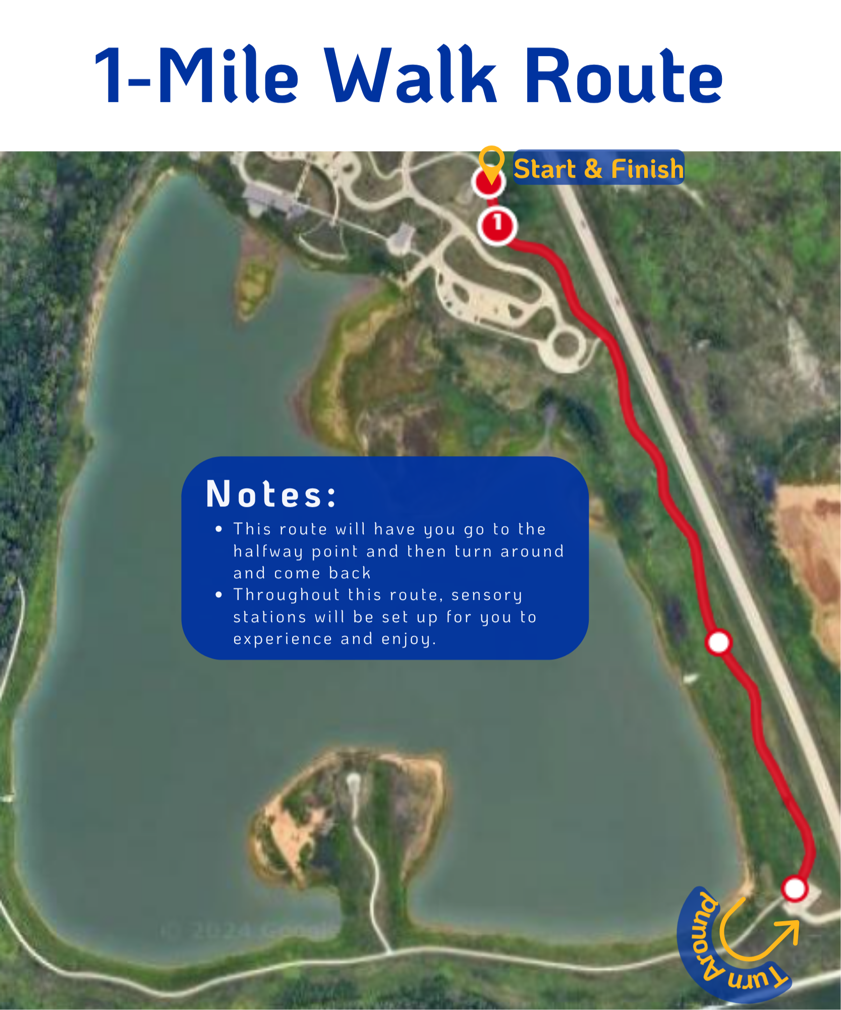 Map of the Live Your Best Life Sensory Walk with notes.