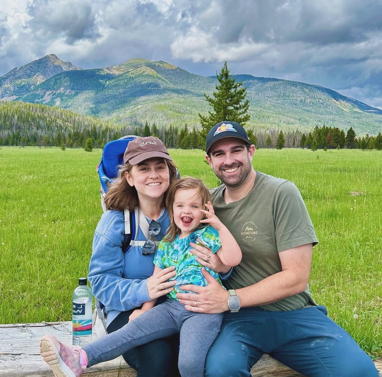 Mo with her daughter, Maeve, and husband, Oliver in Rocky Mountain National Park