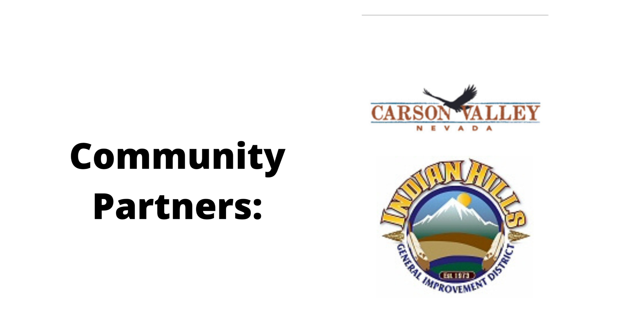 carson valley nevada logo with eagle flying and indian hills logo