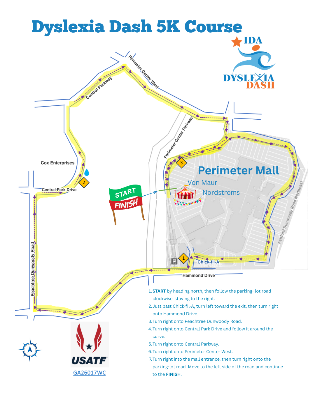 2026 Dyslexia Dash Course Directions