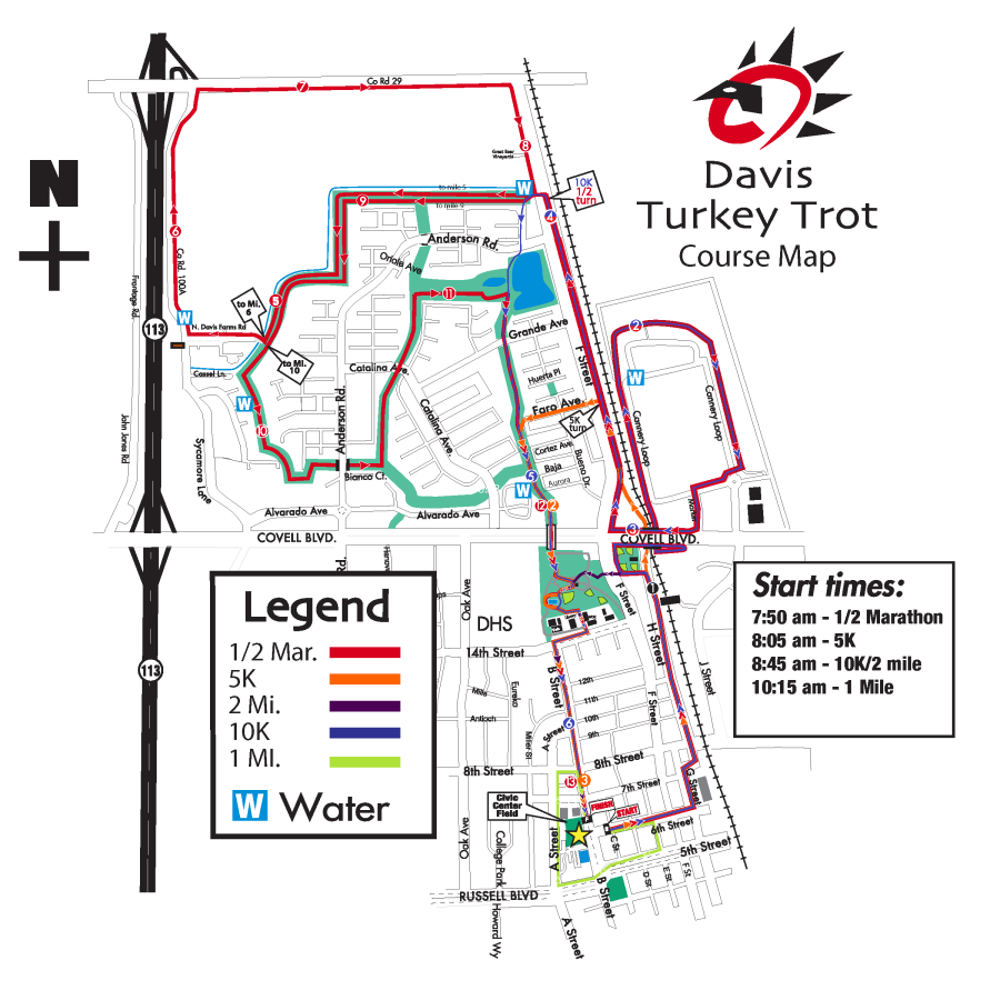 Davis Turkey Trot course map