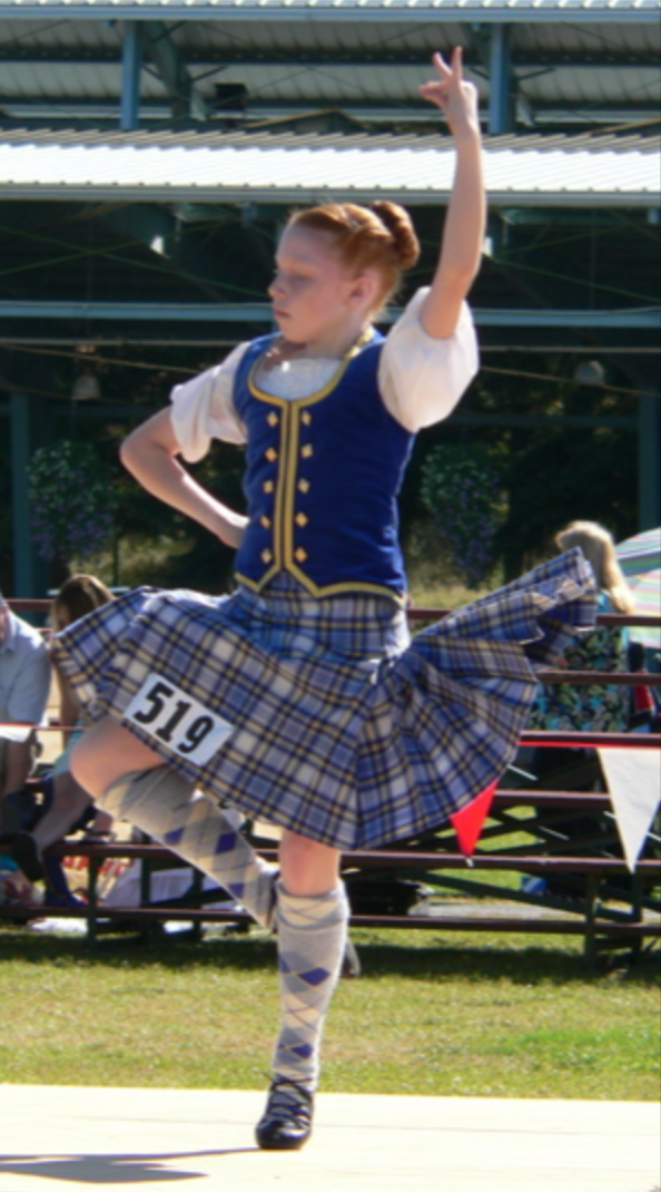 A dancer performing a Highland Fling at the 2005 Pacific Northwest Highland Games