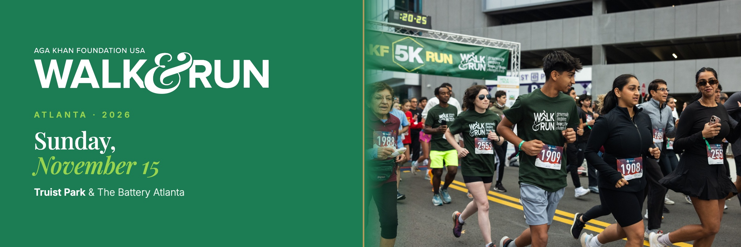 Aga Khan Foundation Walk & Run, Atlanta 2026. Sunday, November 15, 2026, at Truist Park and The Battery Atlanta.