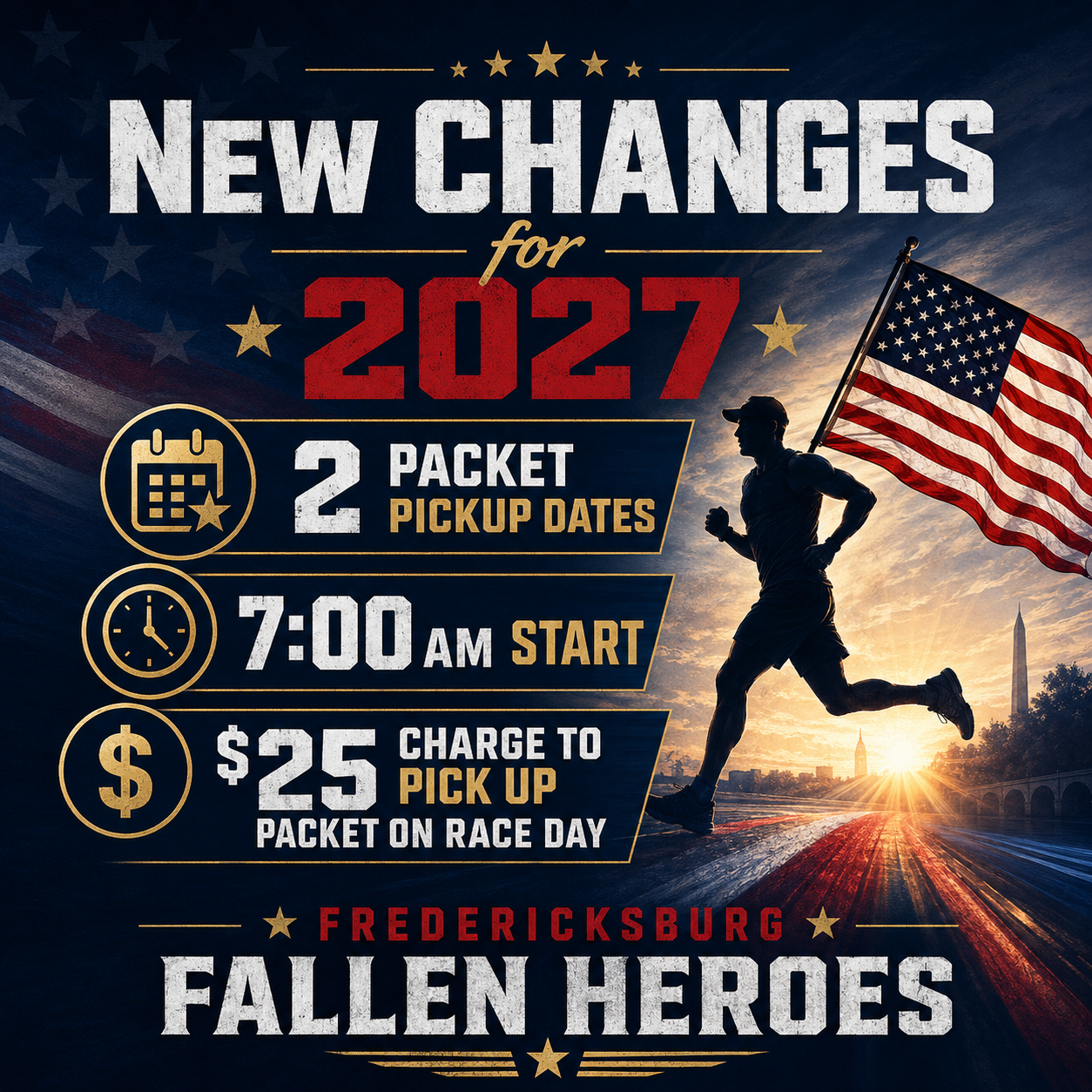 new changes for 2027 fallen heroes 5 miler