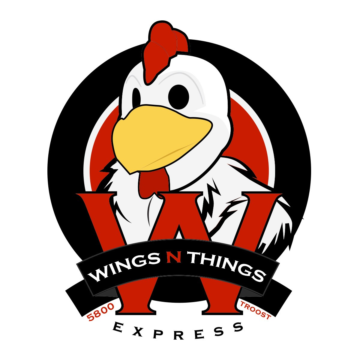 chicken with the words Wings N Things