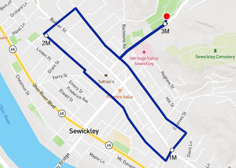 sewickley turkey trot 5k course map