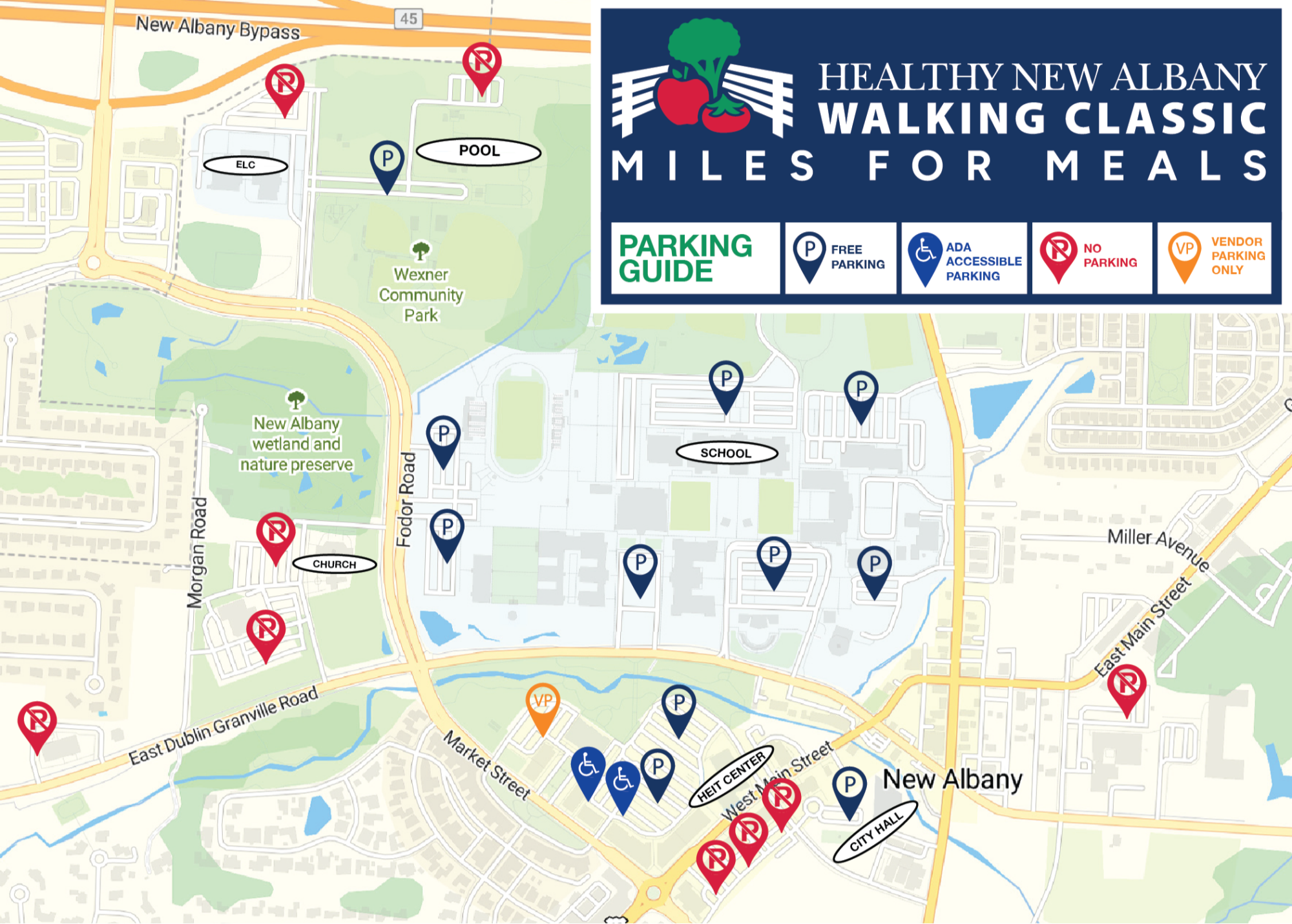 Parking options for the event