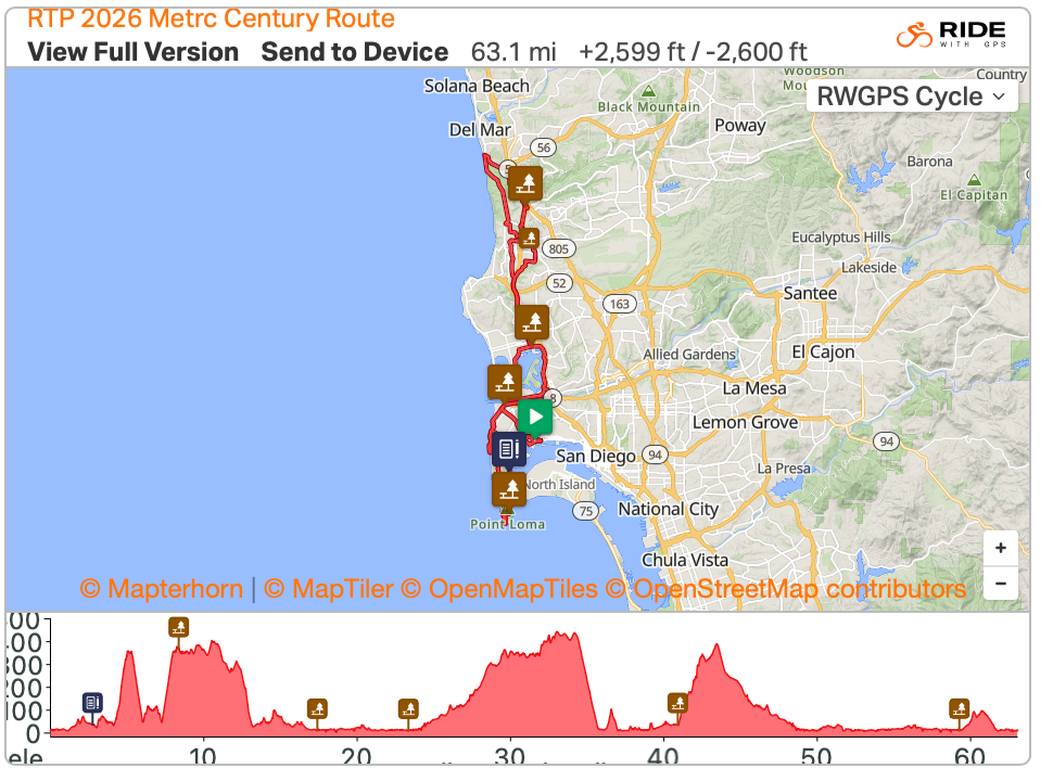 Metric Century Ride – 62 mile – Starts at 7:00 am.