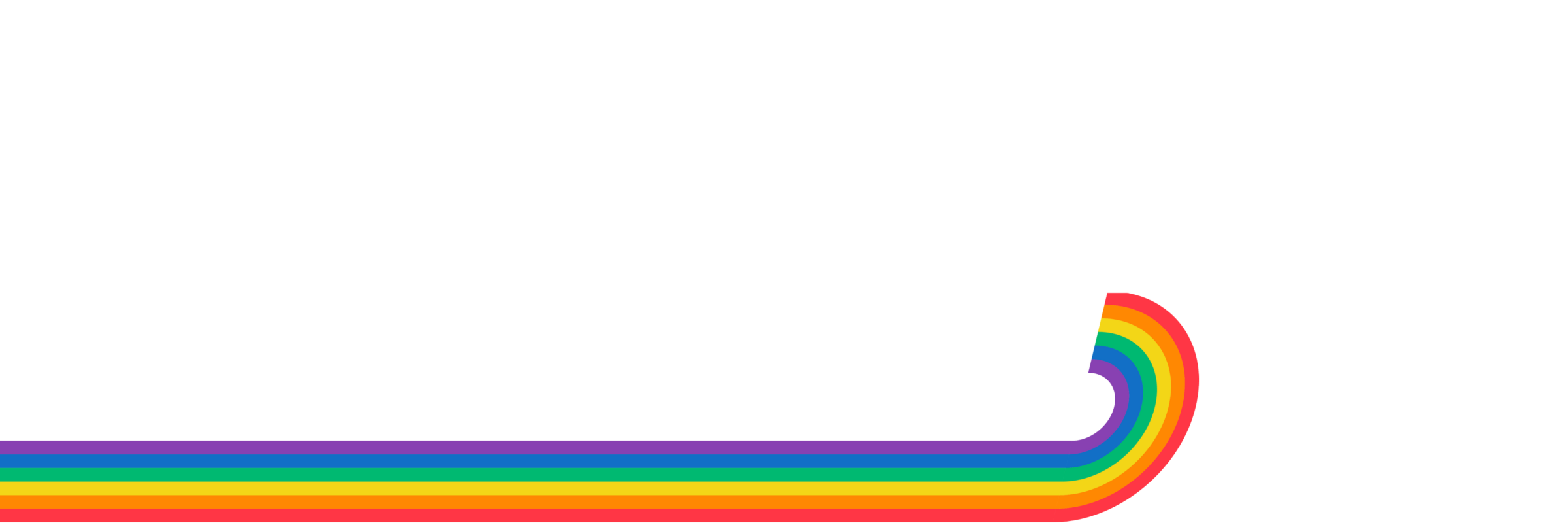 Outside With Pride 5K logo with a rainbow stripe