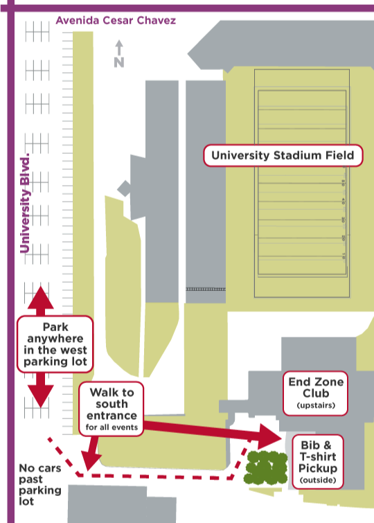 Parking and Entrance map to University Stadium
