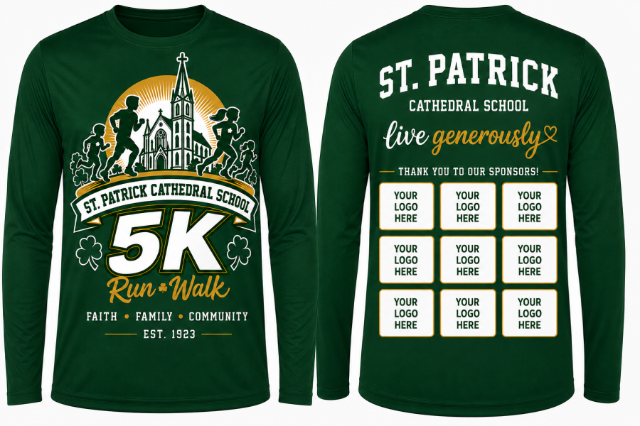 2026 T-shirt, from the St. Patrick's School Dash 5K and 1 mile page