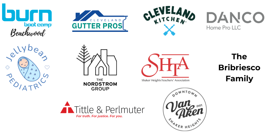 Logos for Burn Boot Camp Beachwood, Cleveland Gutter Pros, Cleveland Kitchen, DanCo Home Pro, Jellybean Pediatrics, Karen Nordstrom Howard Hanna, SHTA, The Bribriesco Family, Tittle and Perlmuter, Van Aken District