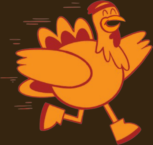 Running turkey mascot