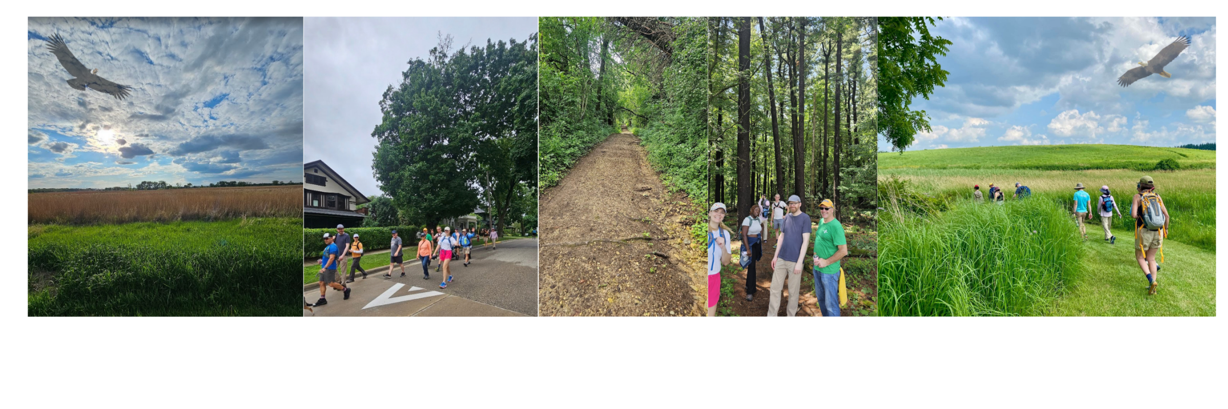 Spirit Walk 2025 participants and landscapes along the route through Madison