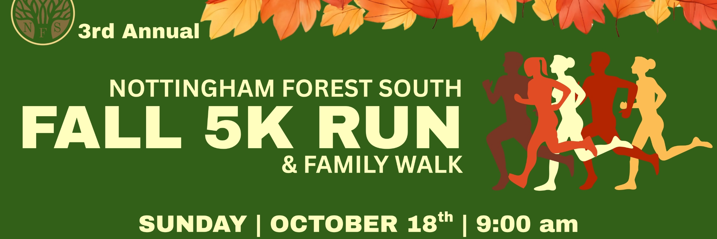 Nottingham Forest South Fall 5K Run and Family Walk, Sunday October 18th, 9:00 am