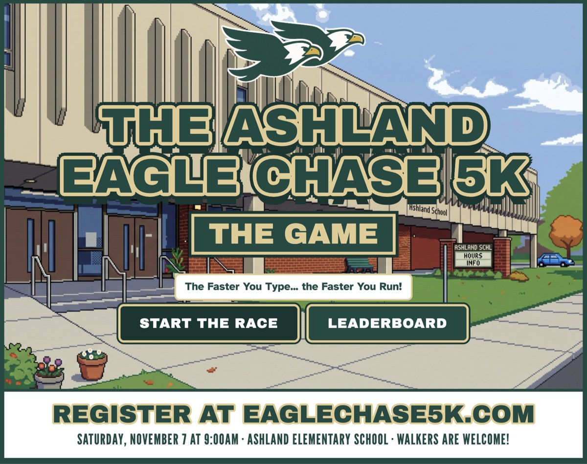 Title screen of The Ashland Eagle Chase 5K: The Game