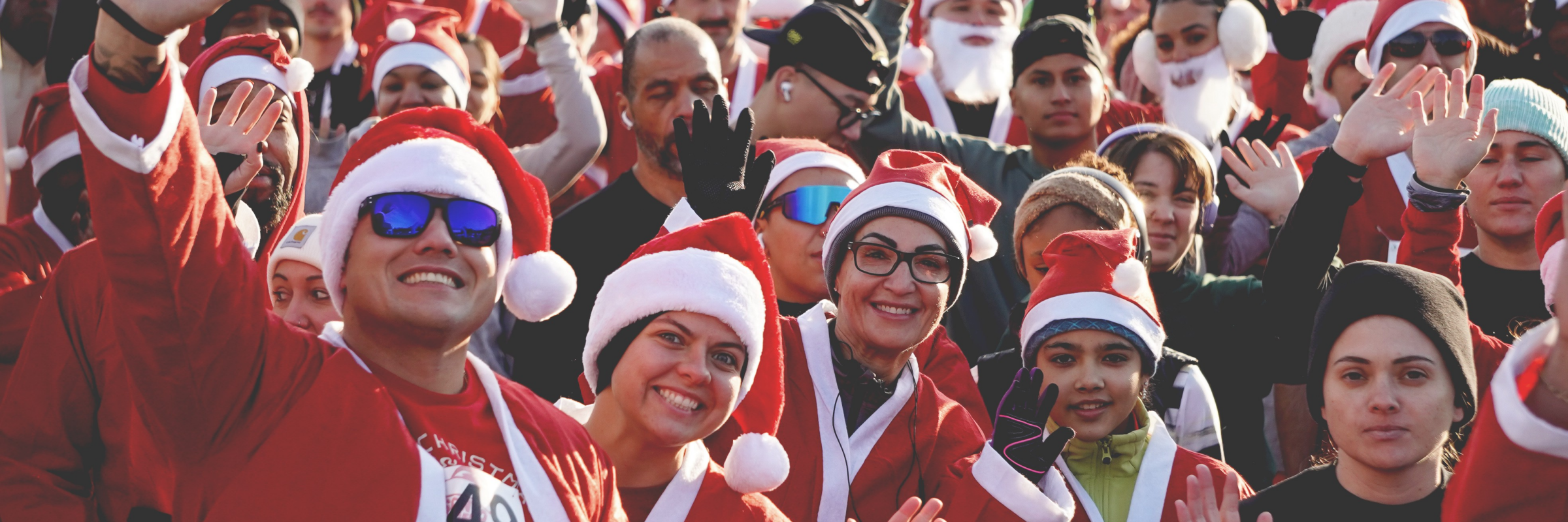 runners all in santa suits